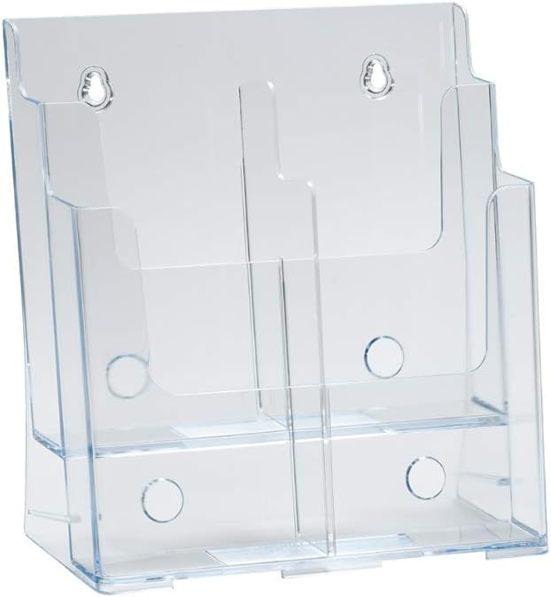 Azar Displays 252381 Two-Tier Four-Pocket Trifold Brochure Holder by AzarDisplays