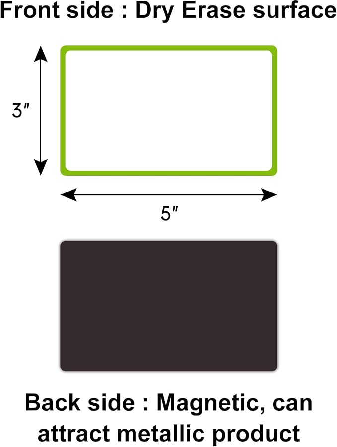 Dry Erase Magnetic Label 5x3 Inch Colored Border, 40 Pack, Reusable Magnetic - Image 5
