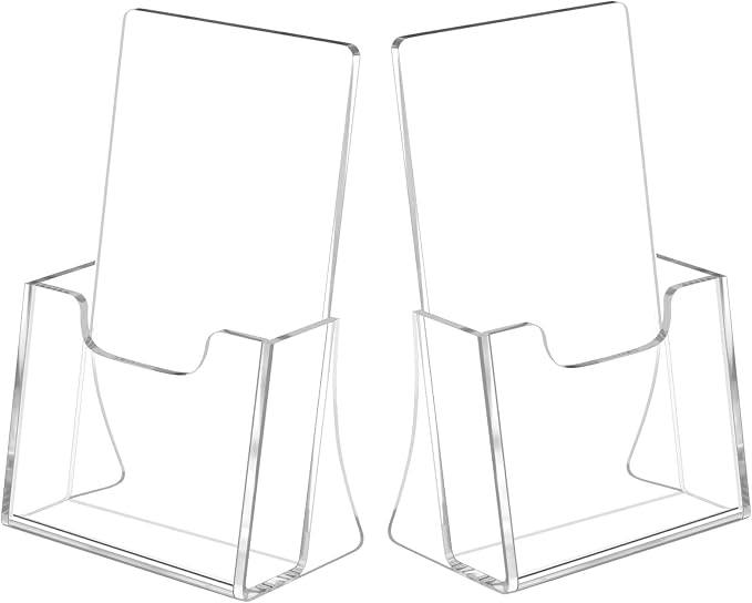 NIUBEE Acrylic Brochure Holder for 4’’ Trifold Pages, 50% Thicker Countertop by NIUBEE