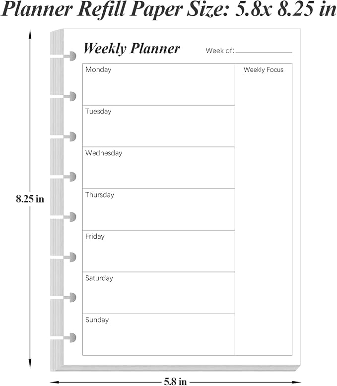 Weekly Planner Undated Refills - Image 4