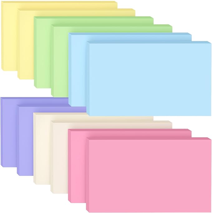 Colored Blank Index Cards 3x5, Double-Sided Blank Flash Cards, Heavy Bright by Aidunmis