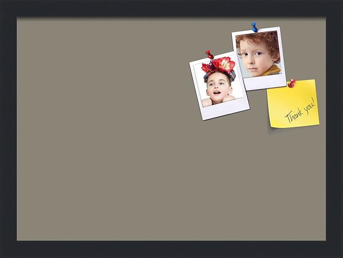 PinPix 18x13 Inch Cork Bulletin Board. This Decorative Framed Pin Board Comes with Pewter Design and a Satin Black Frame. Ideal for Home Office Decor or Message Board (PinPix-1812)-DeskLoop Office