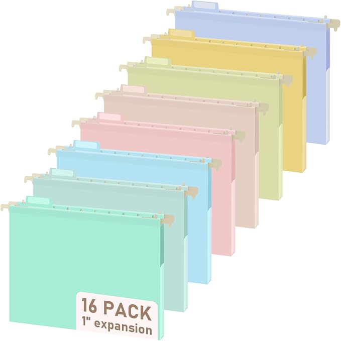 gisgfim 16 Pack Plastic Hanging File Folder Letter Size 1inch Expanding File by gisgfim