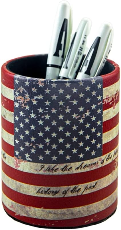 Pen Pencil Holder Cup Container PU Leather Desk Organizer Stand Decor Brush by Fosinz