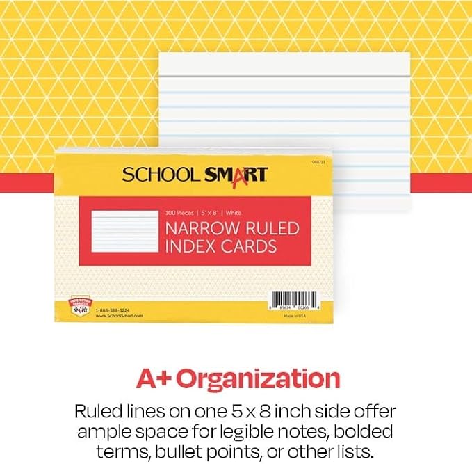 School Smart Ruled Index Cards, 5 x 8 Inches - Image 4