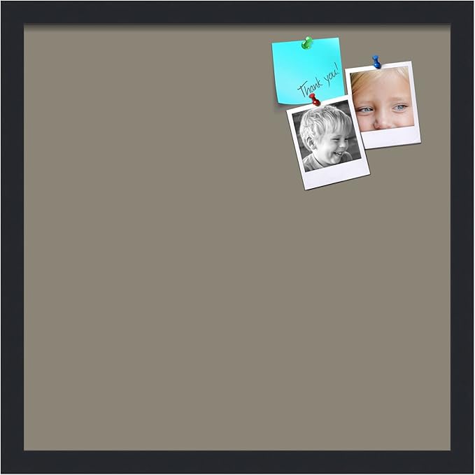 PinPix 18x18 Inch Cork Bulletin Board. This Decorative Framed Pin Board Comes with Pewter Design and a Satin Black Frame. Ideal for Home Office Decor or Message Board (PinPix-1812)-DeskLoop Office
