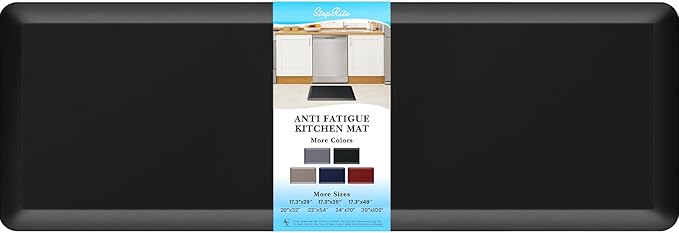 4/5 Inch Thick Kitchen Mats for Floor, StepRite Kitchen Rug for Standing Desk, Non-Slip, Thicker, Stain Resistant, Waterproof, Comfort Anti Fatigue Floor Mat for Home, Kitchen, Office - Black,70*24''-DeskLoop Office