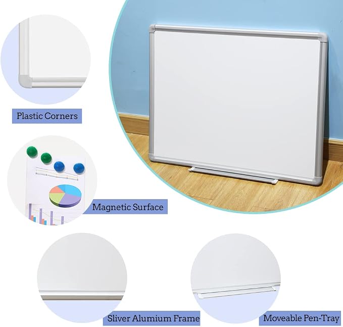 DEVELOP Large Magnetic Dry Erase White Board 60 x 36 Inches, Wall-Mounted 5' x - Image 4