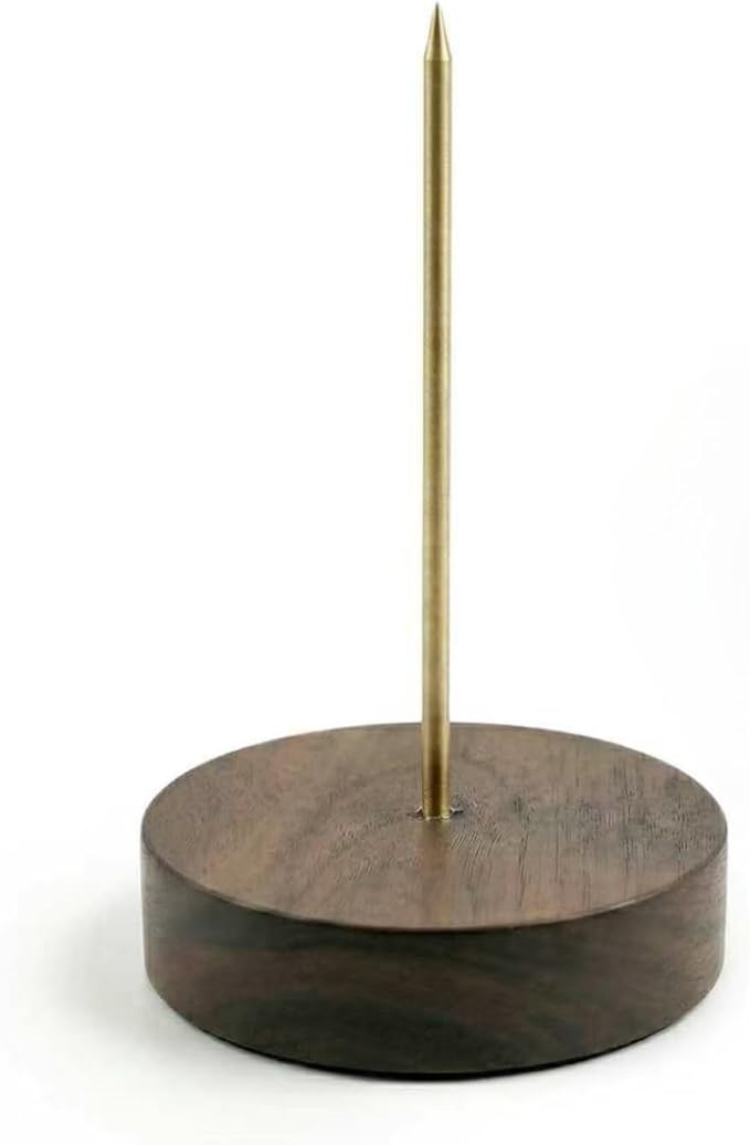 Ticket Stabber, Walnut Brass Pin Receipt Holder 2.7" 1-Pack | Natural walnut by Unknown