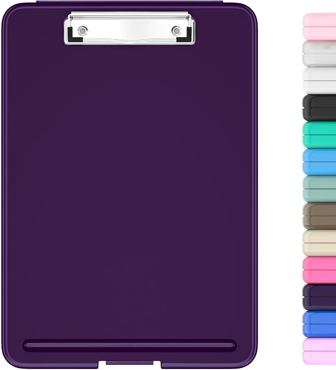 Hongri Clipboard with Storage, 8.5 x 11 Clip Board Foldable, Dark Purple | by Hongri