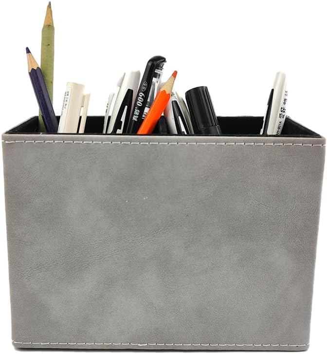 Pen Pencil Holder Cup Container Leather Desk Organizer Stand Decor Brush by Fosinz