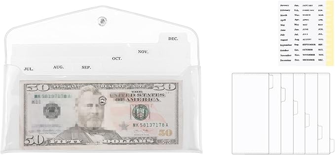 Mogoostry Cash Envelopes Wallet Clear PVC Money Holder by MoGuShiYe