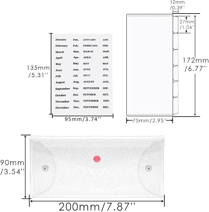 Cash Envelope Wallet PVC Transparent Budget Wallet Money Pocket Dividers - Image 2
