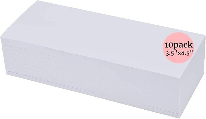 10 Pack 50Sheets 3.5"x8.5" Plain Notepads-Memo Pads-Scratch Pads-White Blank - Image 2