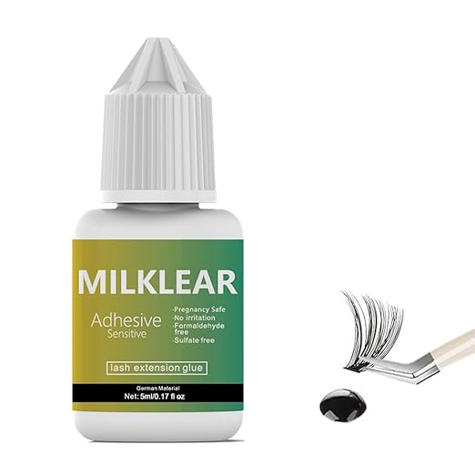 Lash Cluster Glue Waterproof, DIY Lash Extension Glue Sensitive Eyes,Individual Lash, DIY at Home, No Fumes, Last 2-3 Weeks, for Self Application or Salon Professionals 5ml-DeskLoop Office