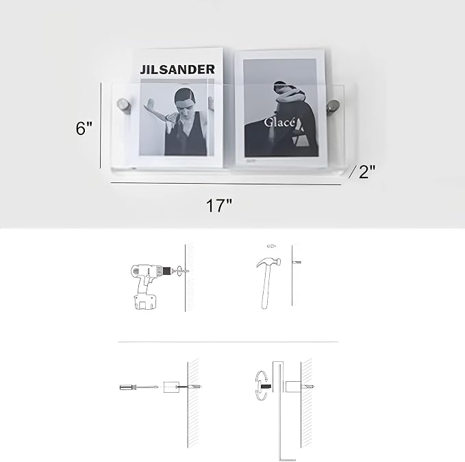 2-Pack Acrylic Magazine Holder Vinyl Records Holder, Display Floating - Image 5