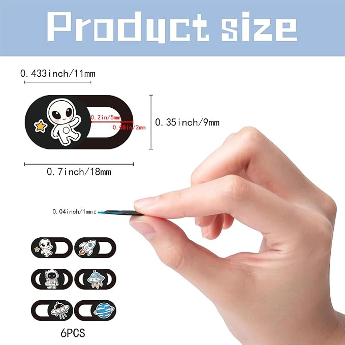 6Pcs 6 Styles Alien Spaceship Cute Laptop Camera Cover Privacy Guard Accessories - Image 2