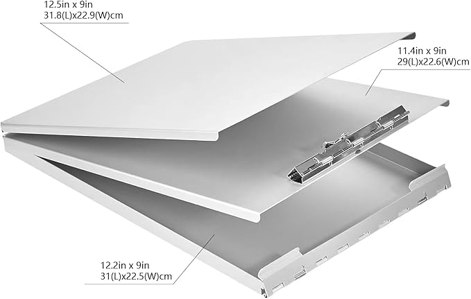 Amazon Basics Aluminum Form Holder Storage Clipboard, 12.5" x 9" Silver - Image 2