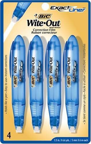 BIC Wite-Out Exact Liner Correction Tape, 4 Tapes by BIC
