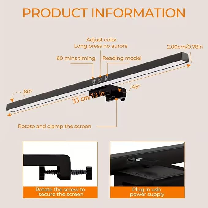 Monitor Light Bar, Computer Monitor Lamp, No Glare Eye-Care LED Screen Bar - Image 4