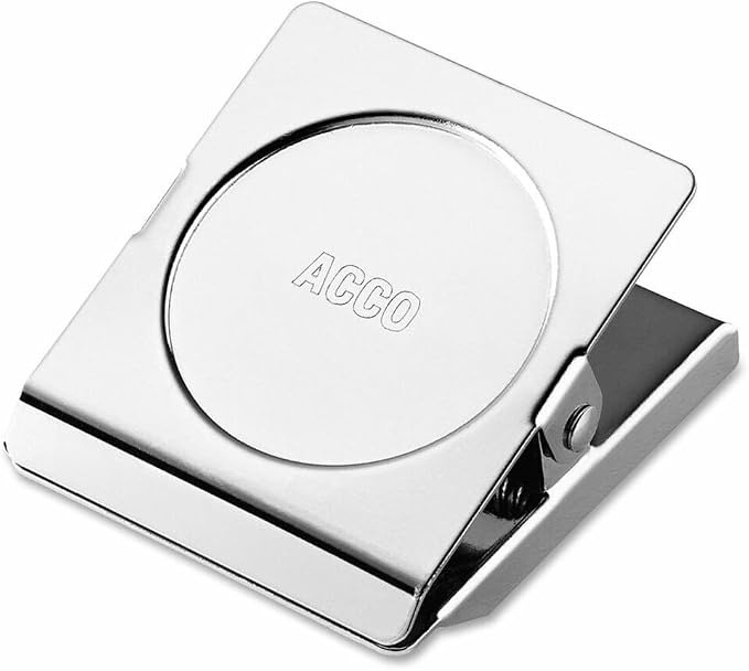 ACCO Square Magnetic Clip, 1 3/4-Inch Size, 12 Per Pack by ACCO+Brands