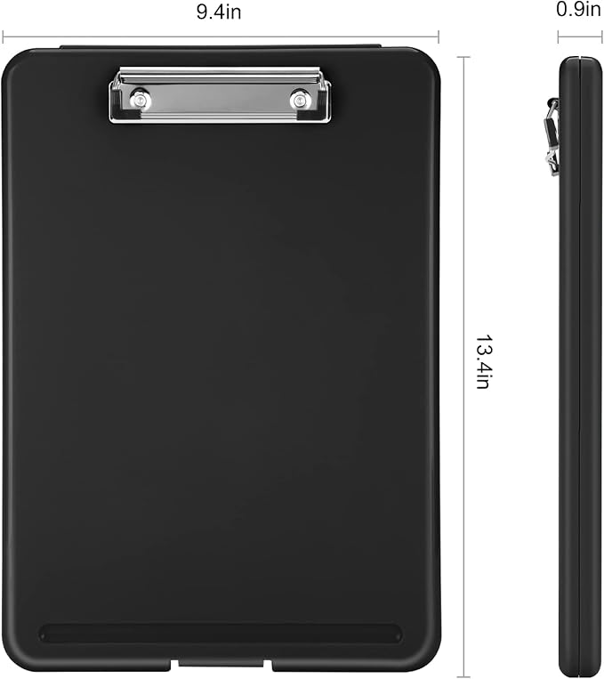 Sooez Clipboard with Storage, Plastic Storage Clipboards with Low Profile Clip - Image 2