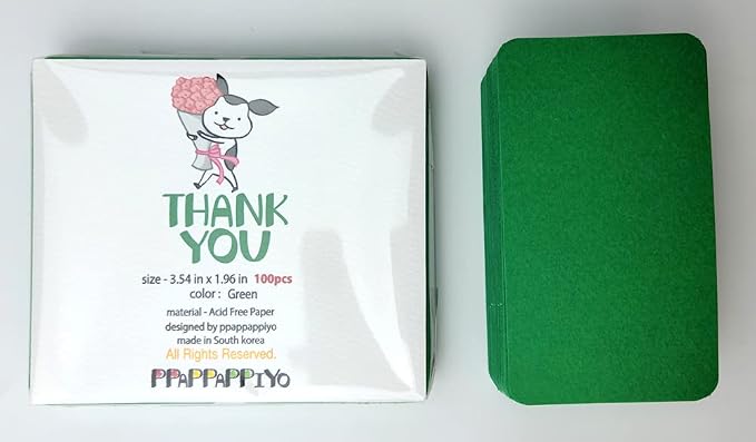 PPAPPAPPIYO 3.5x2 rounded corner index cards180gsm Thick Cardstock, Blank - Image 6