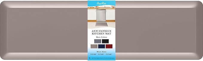 4/5 Inch Thick Kitchen Mat Anti Fatigue Mat Kitchen Rugs Kitchen Decor Non-Slip, Stain Resistant, Waterproof Kitchen Mats Desk Mat for Kitchen, Office, Workshop, Khaki, 17'' x 60''-DeskLoop Office