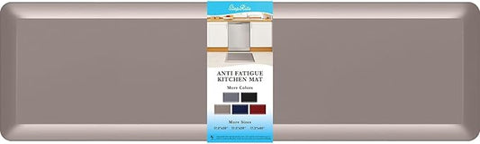 4/5 Inch Thick Kitchen Mat Anti Fatigue Mat Kitchen Rugs Kitchen Decor Non-Slip, Stain Resistant, Waterproof Kitchen Mats Desk Mat for Kitchen, Office, Workshop, Khaki, 17'' x 60''-DeskLoop Office