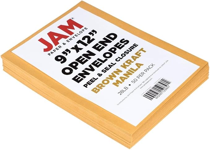 LUXPaper 9 x 12 Open End Envelopes | Peel & Press | Brown Kraft | 28lb. Text | - Image 7
