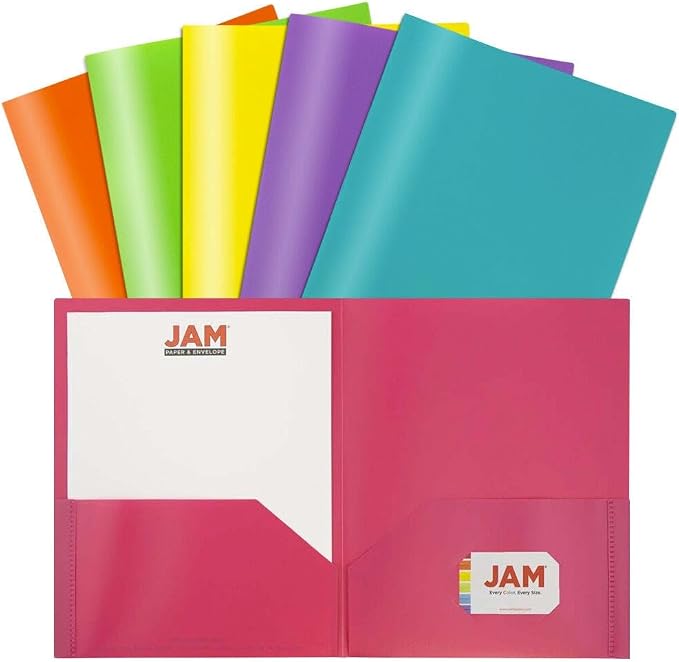 JAM PAPER Plastic 2 Pocket POP Folders by JAMPaper