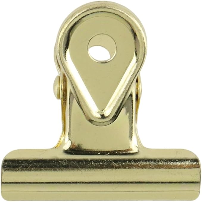 Xiaoyztan Mini Clips, 30mm Wide Gold Bulldog Clips Paper Clip Binder Bull Clip - Image 2