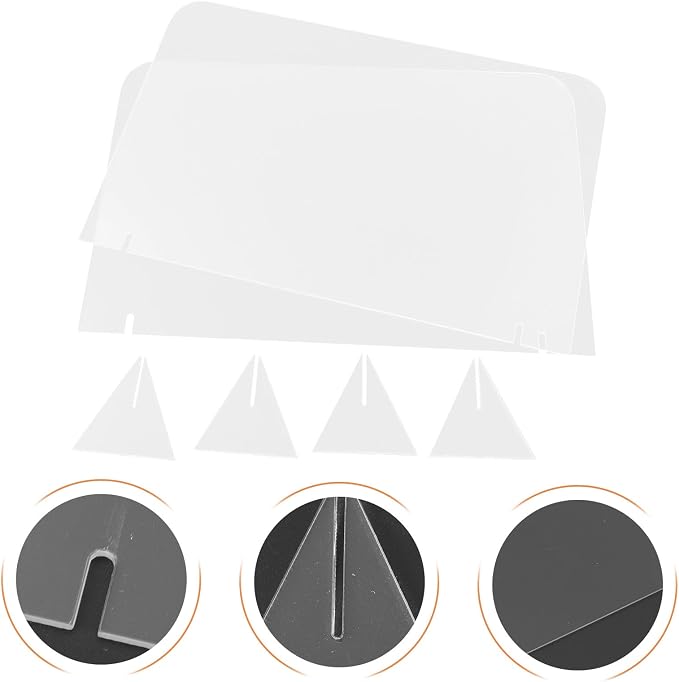 ELAYARD 5pcs Acrylic Desktop Whiteboards Clear Writing Message Boards Simple - Image 2
