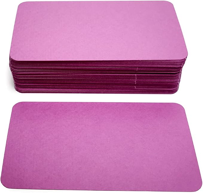PPAPPAPPIYO 3.5x2 rounded corner index cards180gsm Thick Cardstock, Blank - Image 2