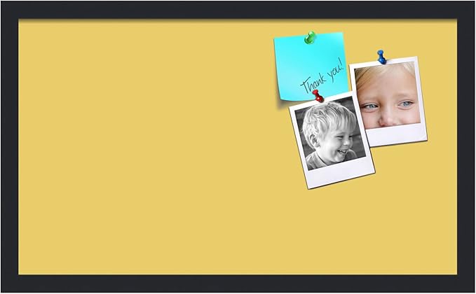 PinPix 24x14 Inch Cork Bulletin Board. This Decorative Framed Pin Board Comes with Honey Pastel Design and a Satin Black Frame. Ideal for Home Office Decor or Message Board (PinPix-1810)-DeskLoop Office