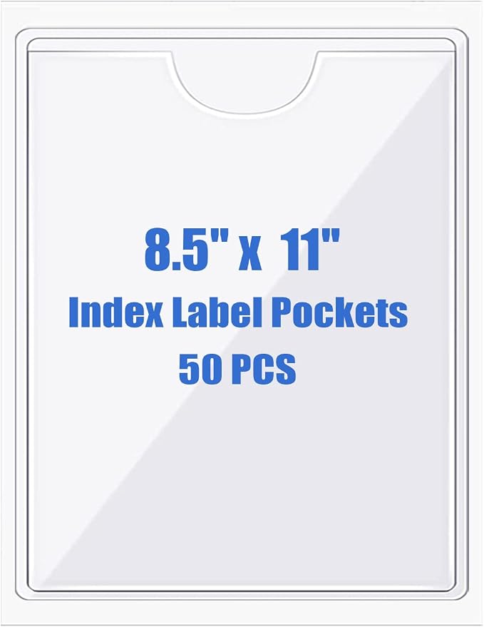 Origin-Joy 50 PCS Self-Adhesive Index Label Pockets by Origin-Joy