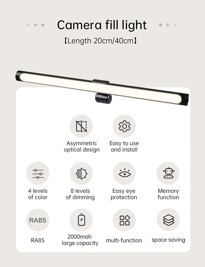 Computer Light with Clamp, Desk Lamp, Lamps for Office, 5500K Ultra Bright Adjustable Dimming, Desk Lights for Computer, Outdoor use.-DeskLoop Office