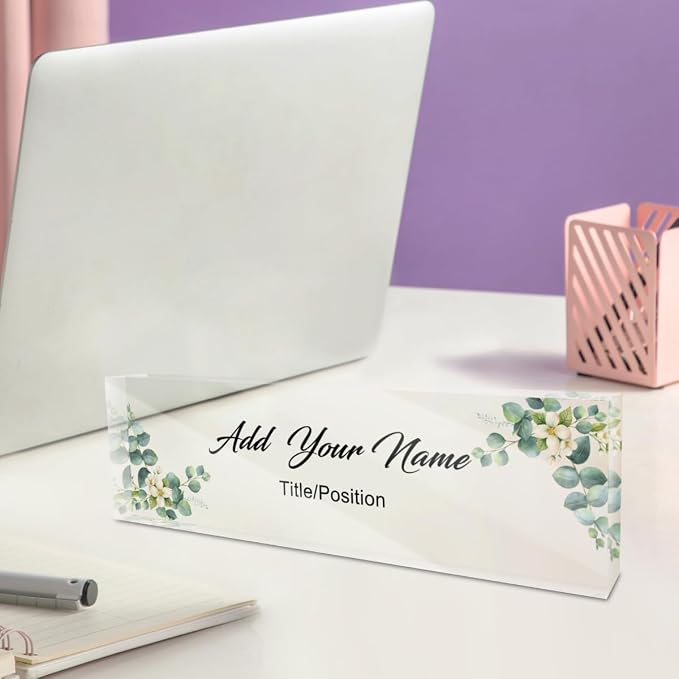 Customized Desk Name Plate Block Custom Clear Acrylic Blocks - Image 2