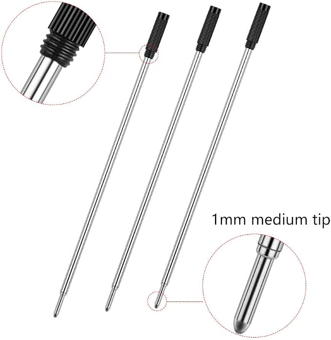 Unibene Cross Compatible Ballpoint Pen Refills 20 Pack, 1.0mm Medium Point-Black - Image 3