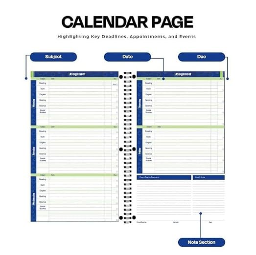 Hammond & Stephens Daily Student Assignment Planner, 7 x 11 Inches, 192 Pages - Image 2