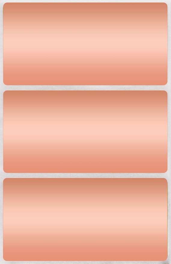 Royal Green Name Tags Labels 4x2 inch Rectangular Metallic Stickers in Rose by RoyalGreen