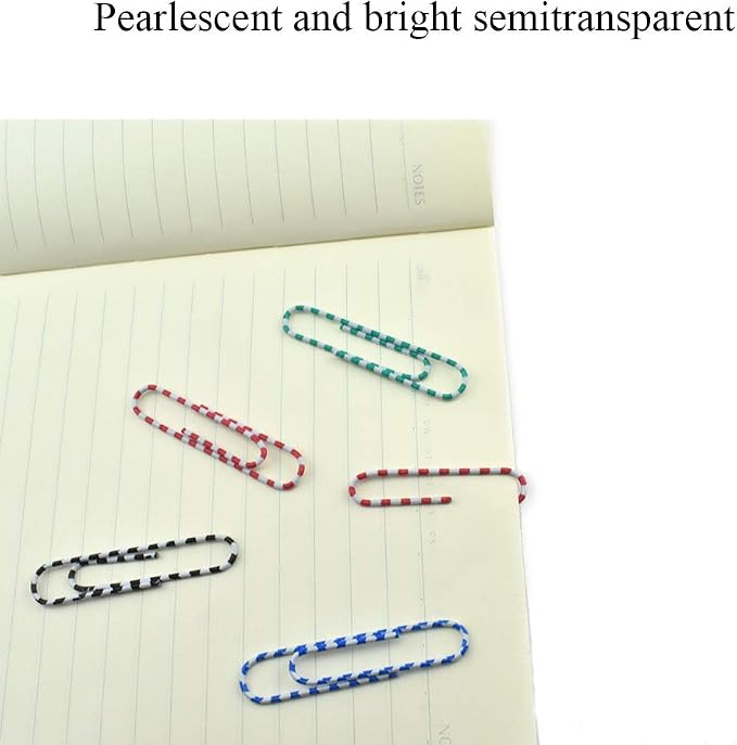 HAHIYO Paper Clips 2 inches Length Striped Paperclips Vinyl Coated Prevent - Image 4
