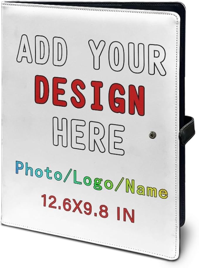 Personalized Leather Portfolio for Men Women, Custom Logo/Text/Photo Binder - Image 5