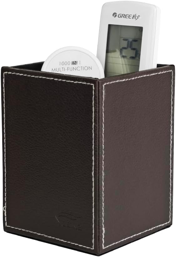Pen Pencil Holder Cup Container PU Leather Desk Organizer Stand Decor Brush - Image 7