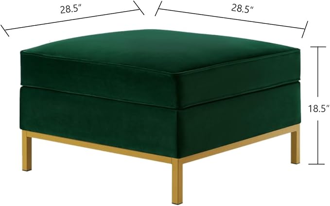 24KF Large Square Couch Ottoman Velvet Ottoman, Upholstered Velvet Padded Cushion Ottoman Table,Large Foot Rest for Couch, Couch Ottoman for Living Room-Jade-DeskLoop Office