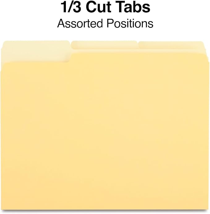 Staples File Folders, Letter Size, 1/3‑Cut Tabs, Durable Paper Stock - Image 3