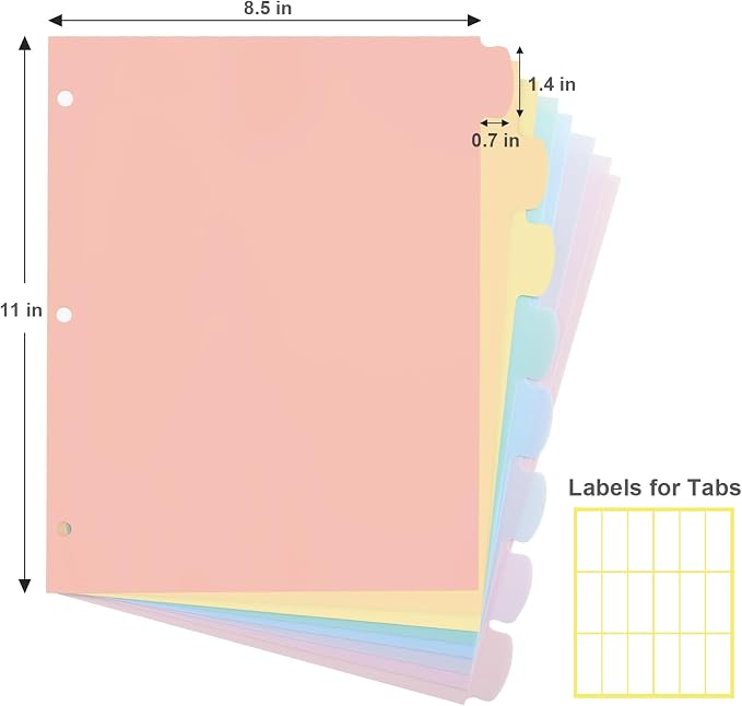 8 Count/1 Set Write & Erase Binder Dividers - Image 7