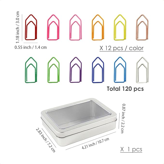 OWLFAVO 120pcs Arrow Shape Paper Clips - Image 2