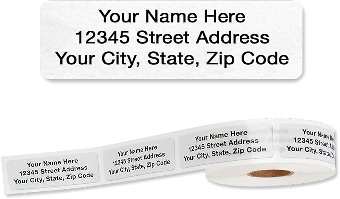 Personalized Return Address Labels, Roll of 250 Transparent Clear Self-Adhesive by ColorfulImages
