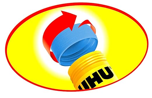 UHU Colored Glue Stick, 0.74oz Blue, rubs on Blue & Dries Clear, Washable, Solvent Free, Screw on Cap, Pack of 12, 9U 99602-DeskLoop Office